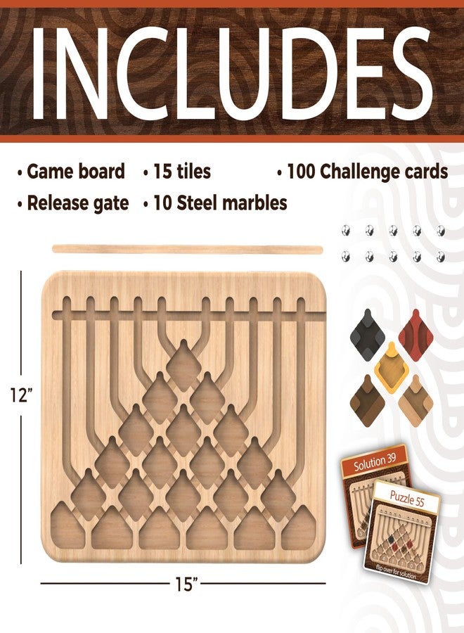 MindWare Marble Circuit Deluxe Brain Teaser Puzzles - Logic Game for 1 Player - Great Gift for Kids & Adults - Premium Marble Maze Game with 100 Brain Puzzles - Ages 8+ - Image 2